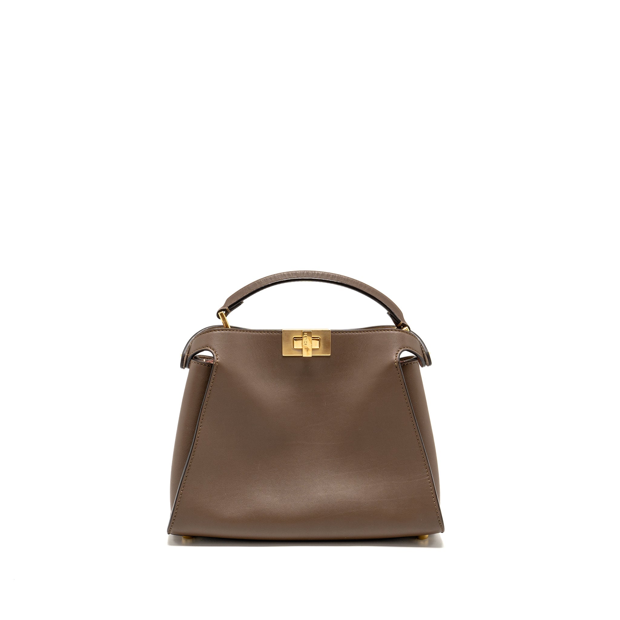 FENDI SMALL PEEKABOO ICONIC BAG CALFSKIN BROWN GHW