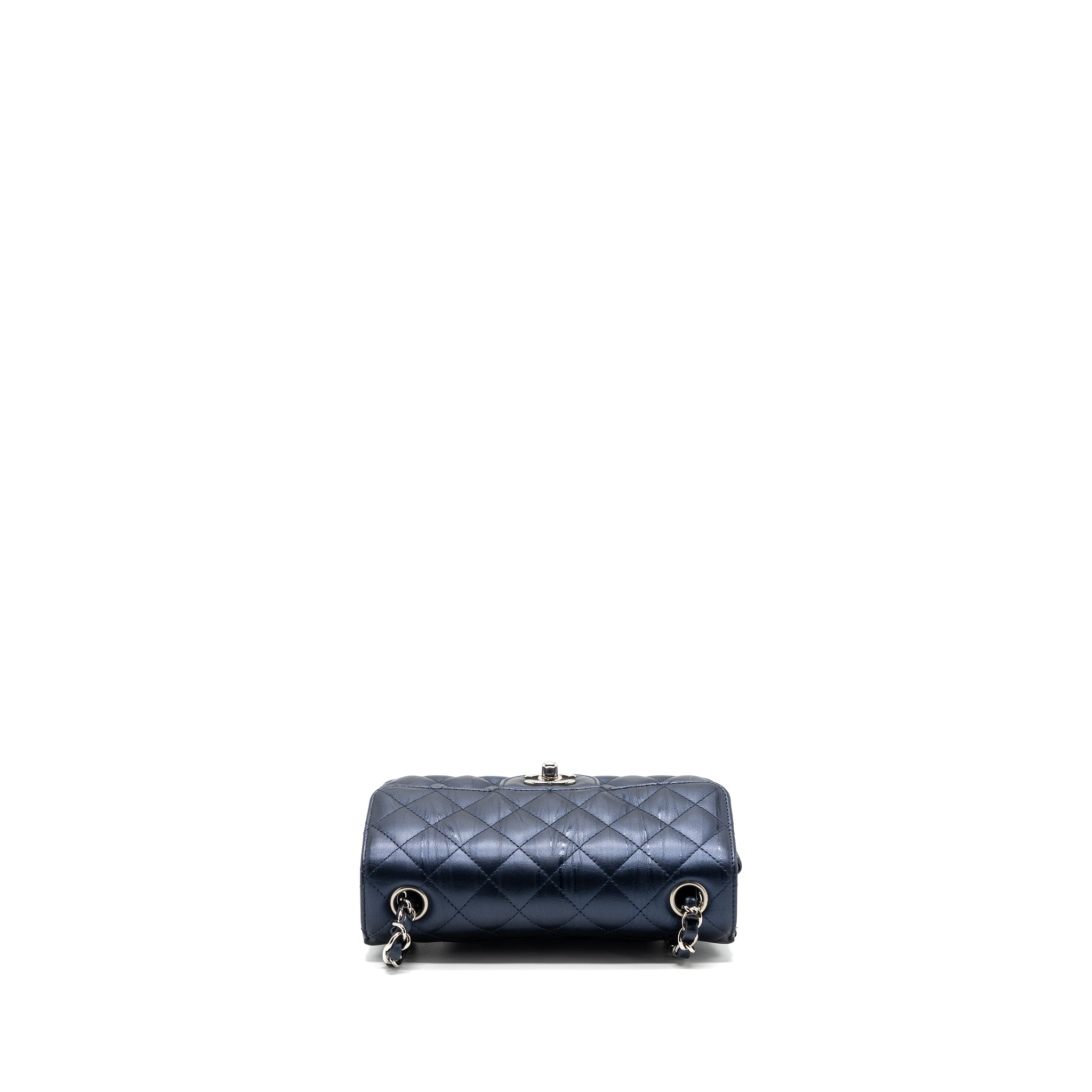 CHANEL MINI RECTANGULAR FLAP BAG CALFSKIN LIMITED DARK BLUE SHW