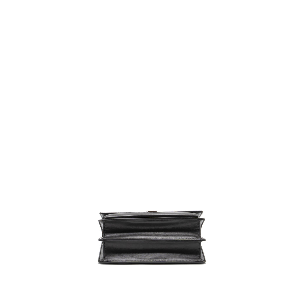 SAINT LAURENT MEDIUM SUNSET CHAIN BAG CALFSKIN DARK GREY RUTHENIUM HARDWARE