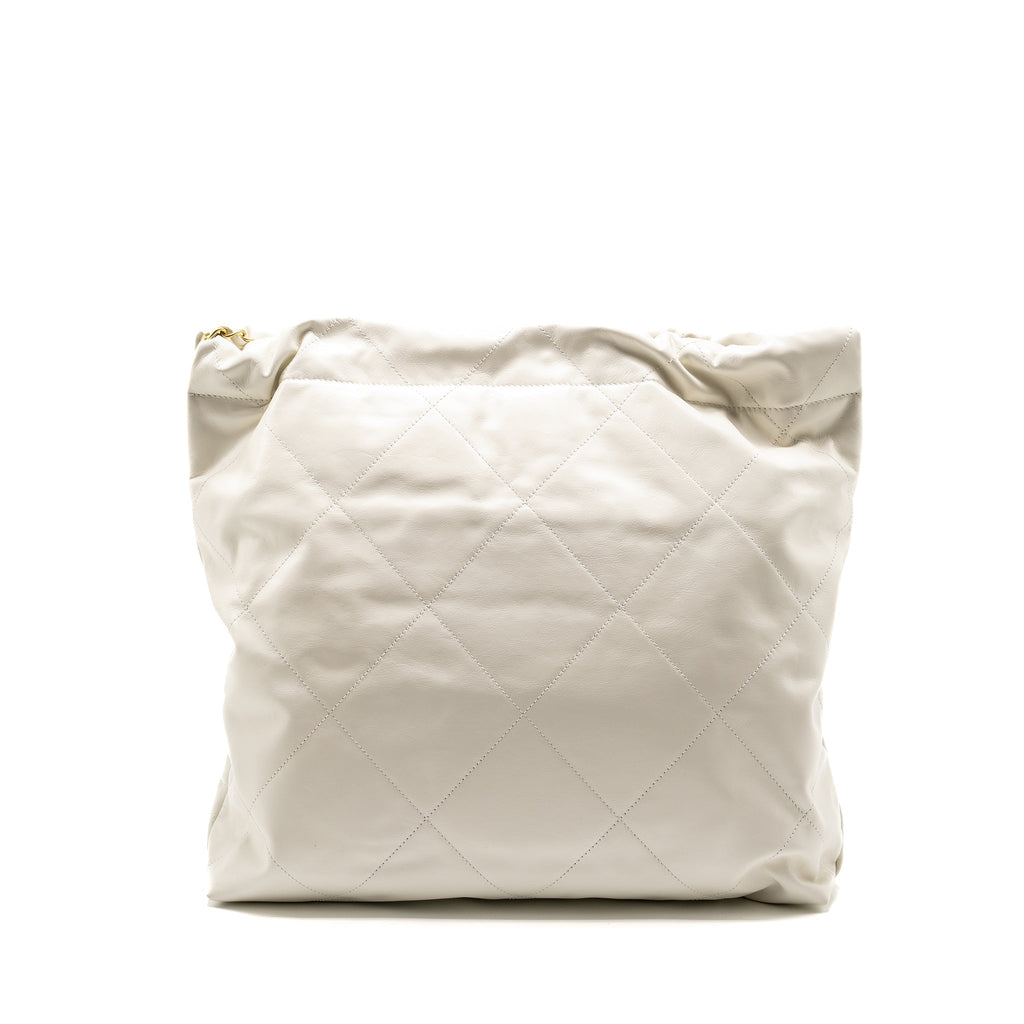 CHANEL MEDIUM 22 BAG CALFSKIN WHITE GHW (MICROCHIP)