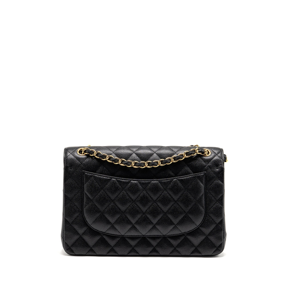 CHANEL JUMBO CLASSIC DOUBLE FLAP BAG CAVIAR BLACK GHW