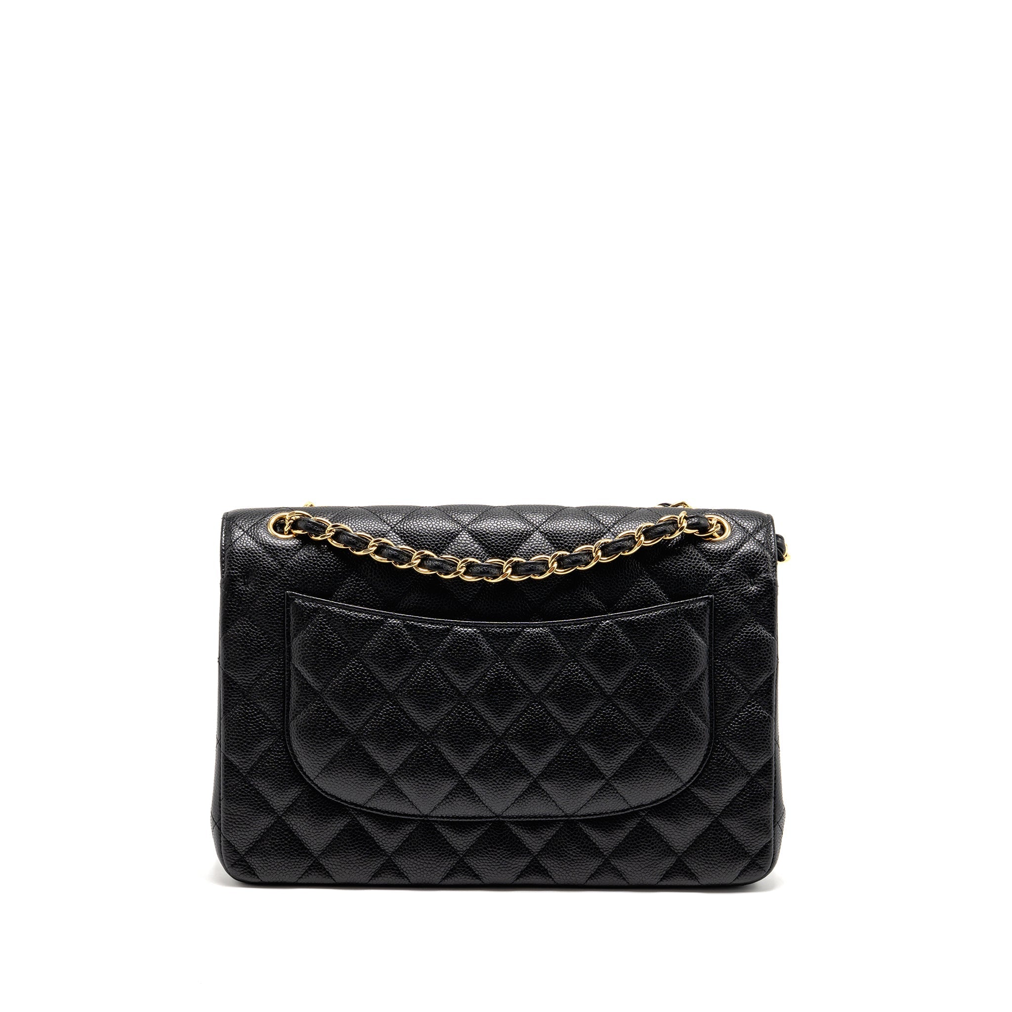 CHANEL JUMBO CLASSIC DOUBLE FLAP BAG CAVIAR BLACK GHW