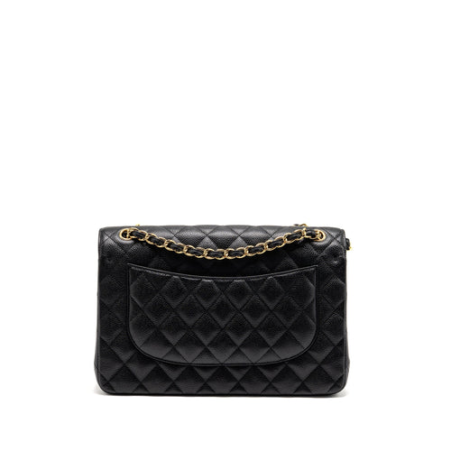 CHANEL JUMBO CLASSIC DOUBLE FLAP BAG CAVIAR BLACK GHW