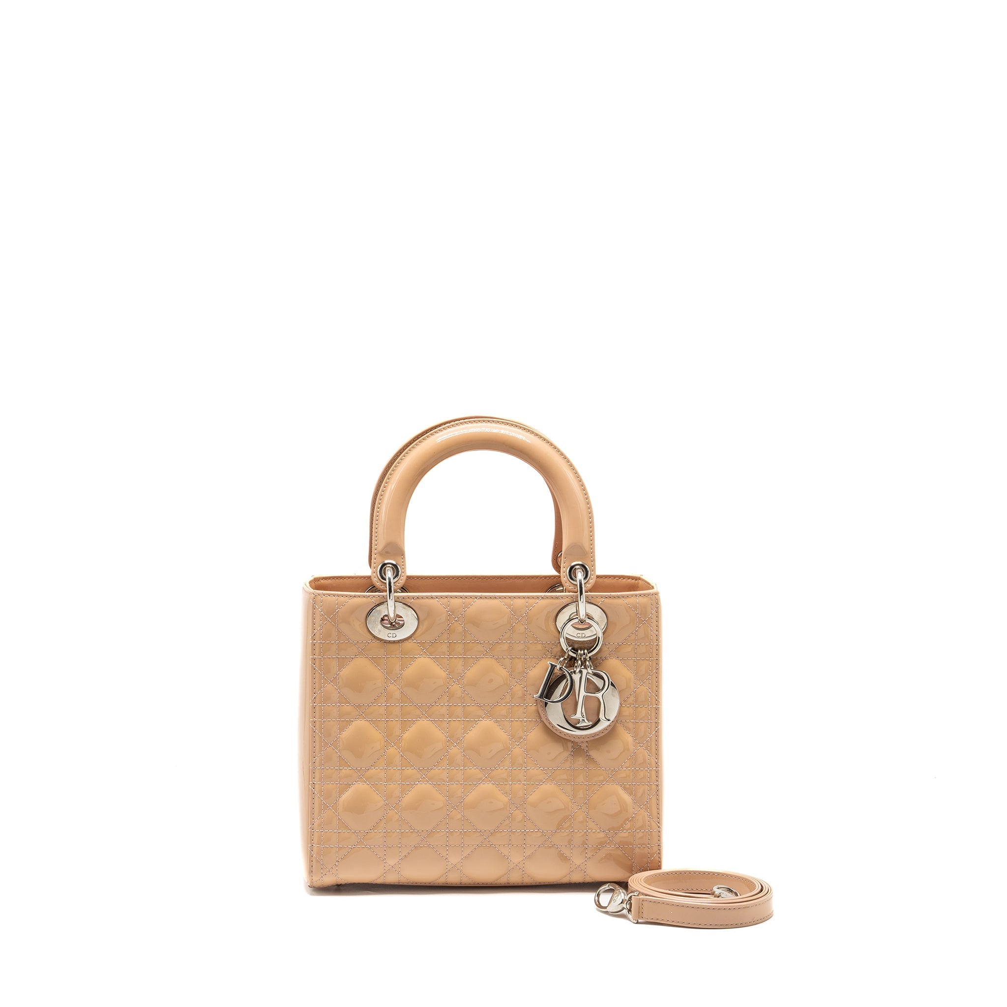 DIOR MEDIUM LADY DIOR PATENT LIGHT PINK SHW