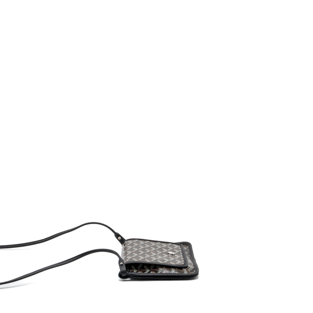 GOYARD PLUMET POCHETTE CANVAS/ LEATHER BLACK SHW
