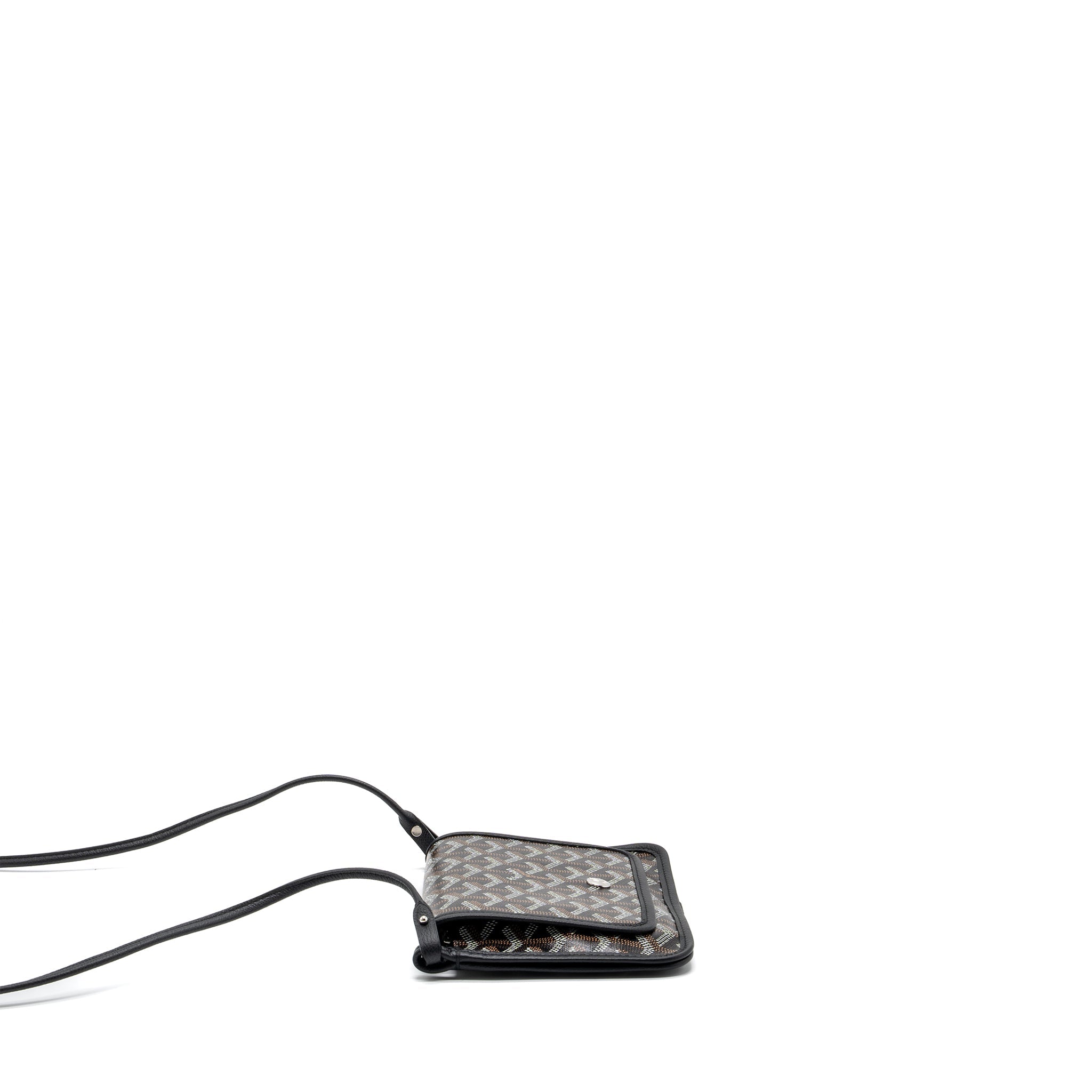 GOYARD PLUMET POCHETTE CANVAS/ LEATHER BLACK SHW
