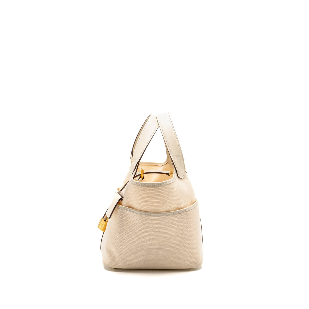 HERMES CARGO PICOTIN 18 LOCK BAG CANVAS/SWIFT NATA GHW