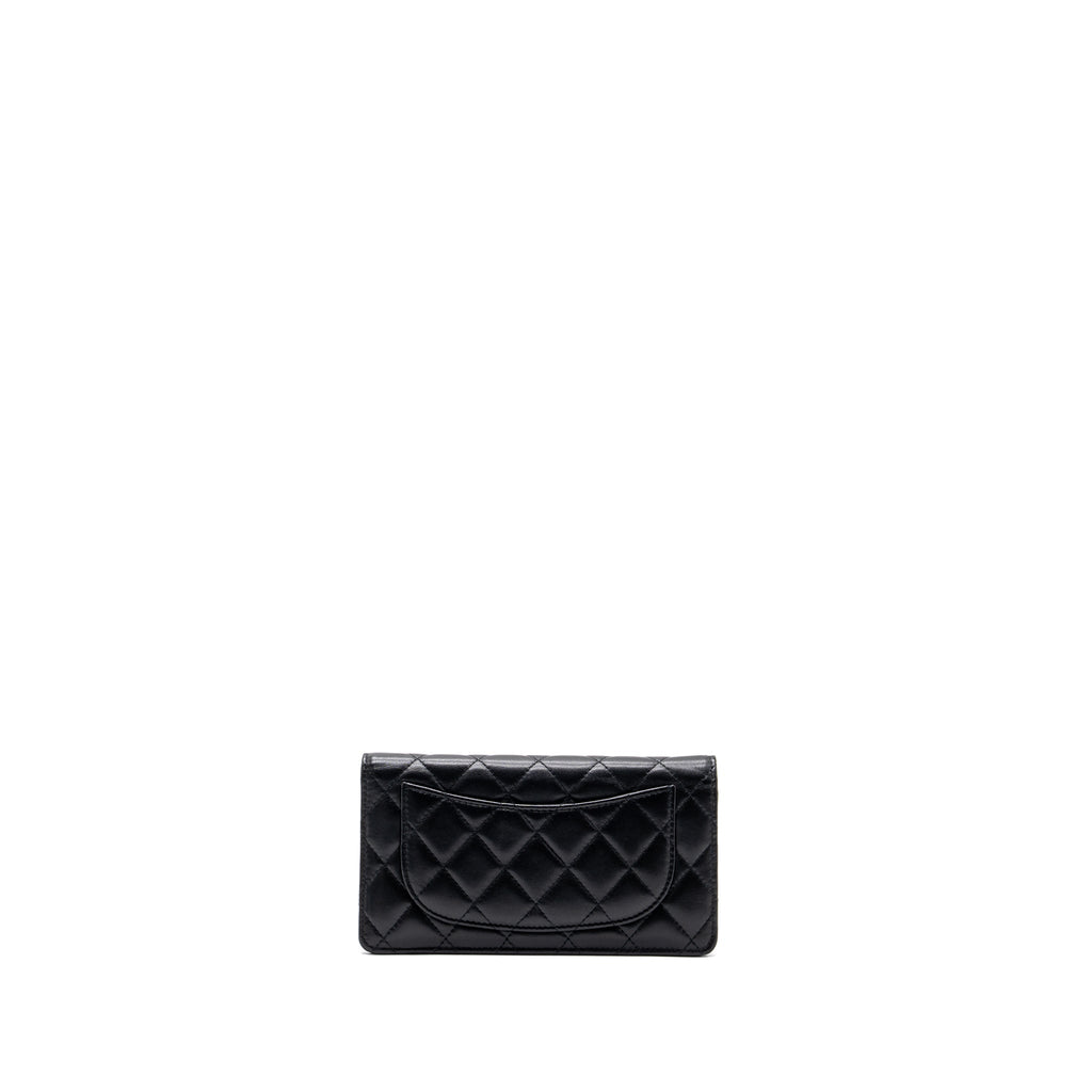 CHANEL LONG WALLET LAMBSKIN BLACK SHW