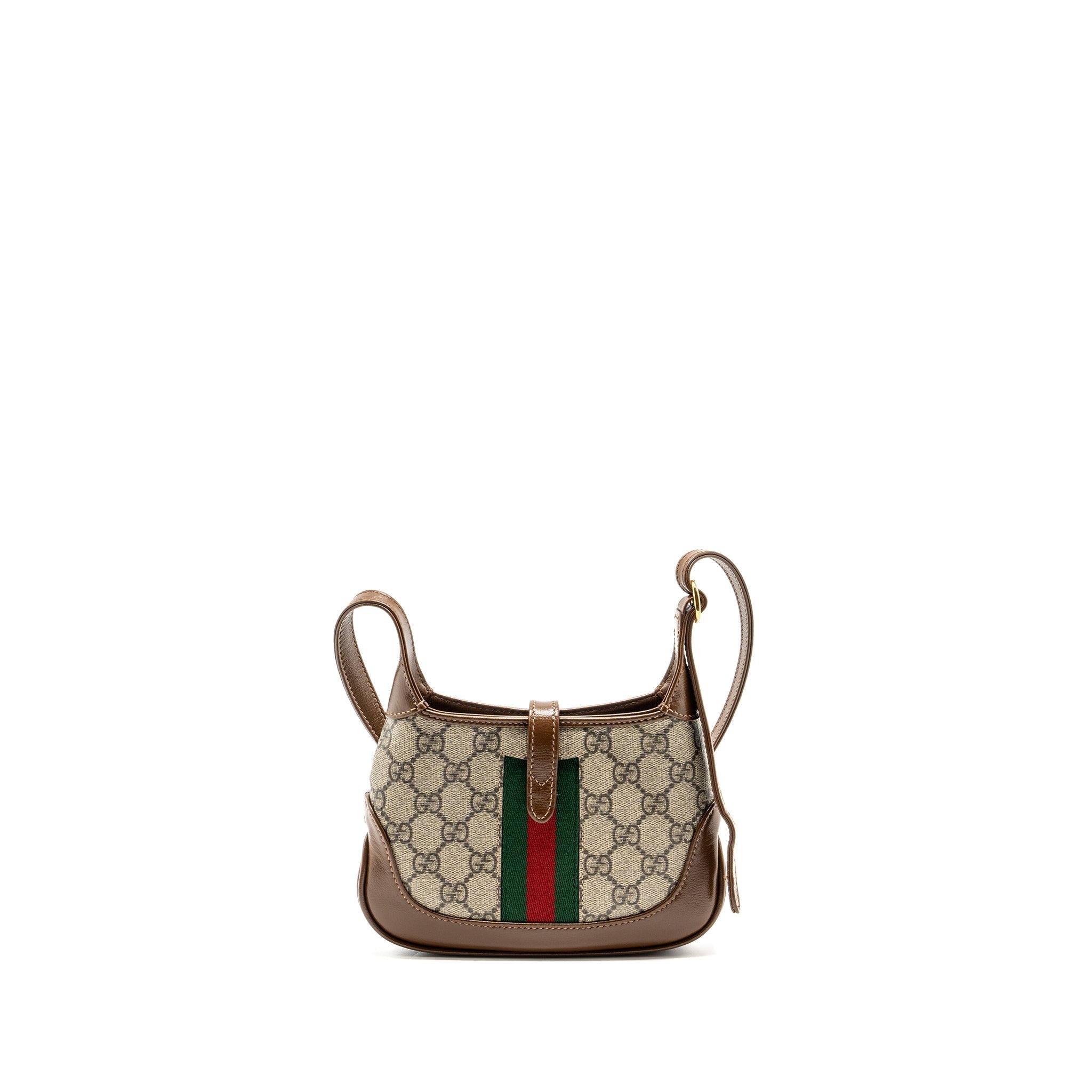 GUCCI JACKIE 1961 MINI SHOULDER BAG GG SUPREME CANVAS/CALFSKIN BROWN/MULTICOLOUR GHW
