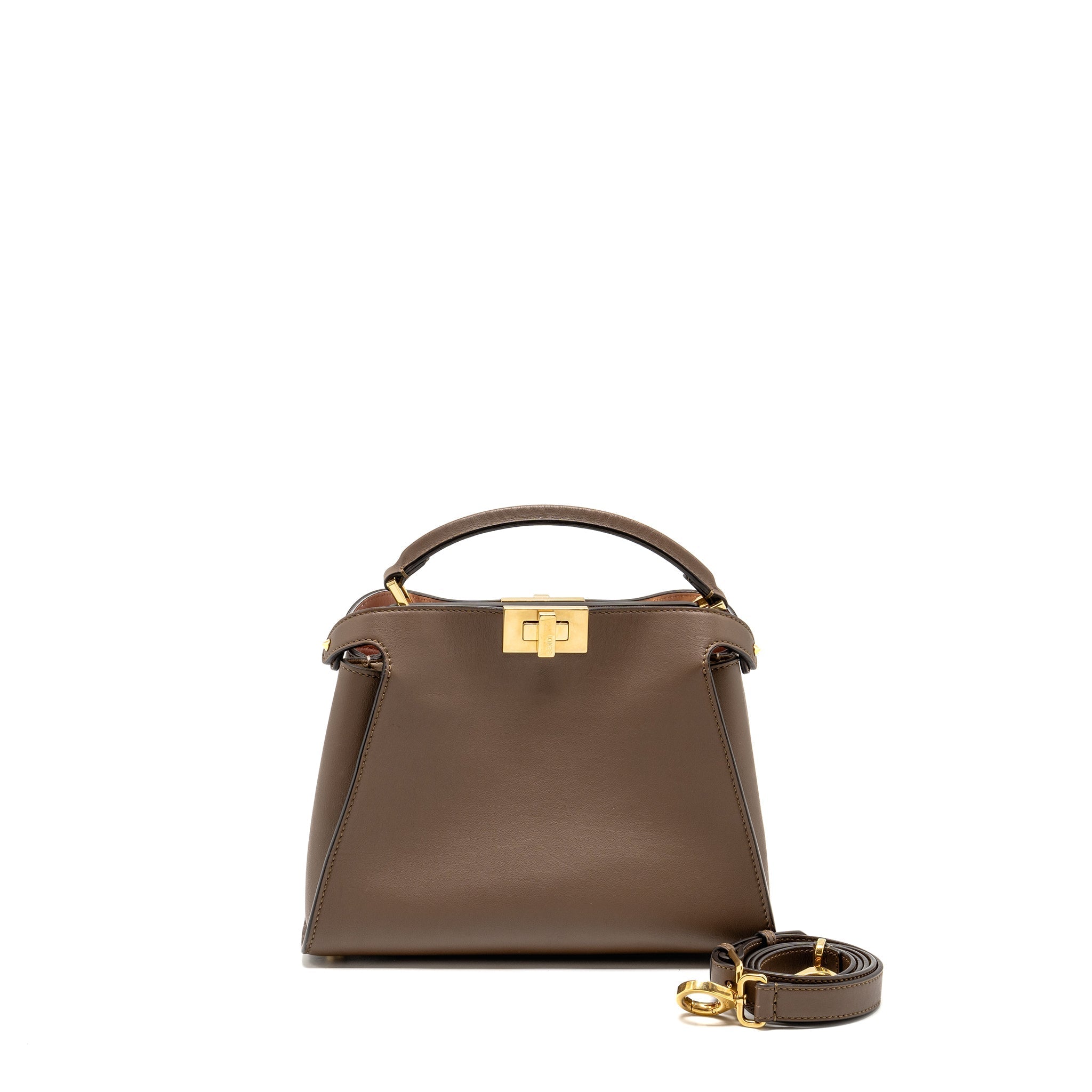 FENDI SMALL PEEKABOO ICONIC BAG CALFSKIN BROWN GHW