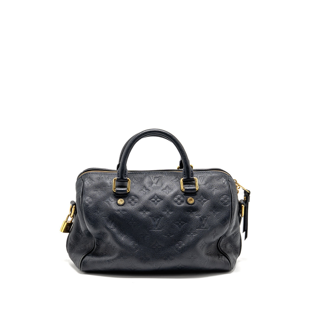LOUIS VUITTON SPEEDY BANDOULIERE 25 MONOGRAM EMPREINTE LEATHER NAVY GHW