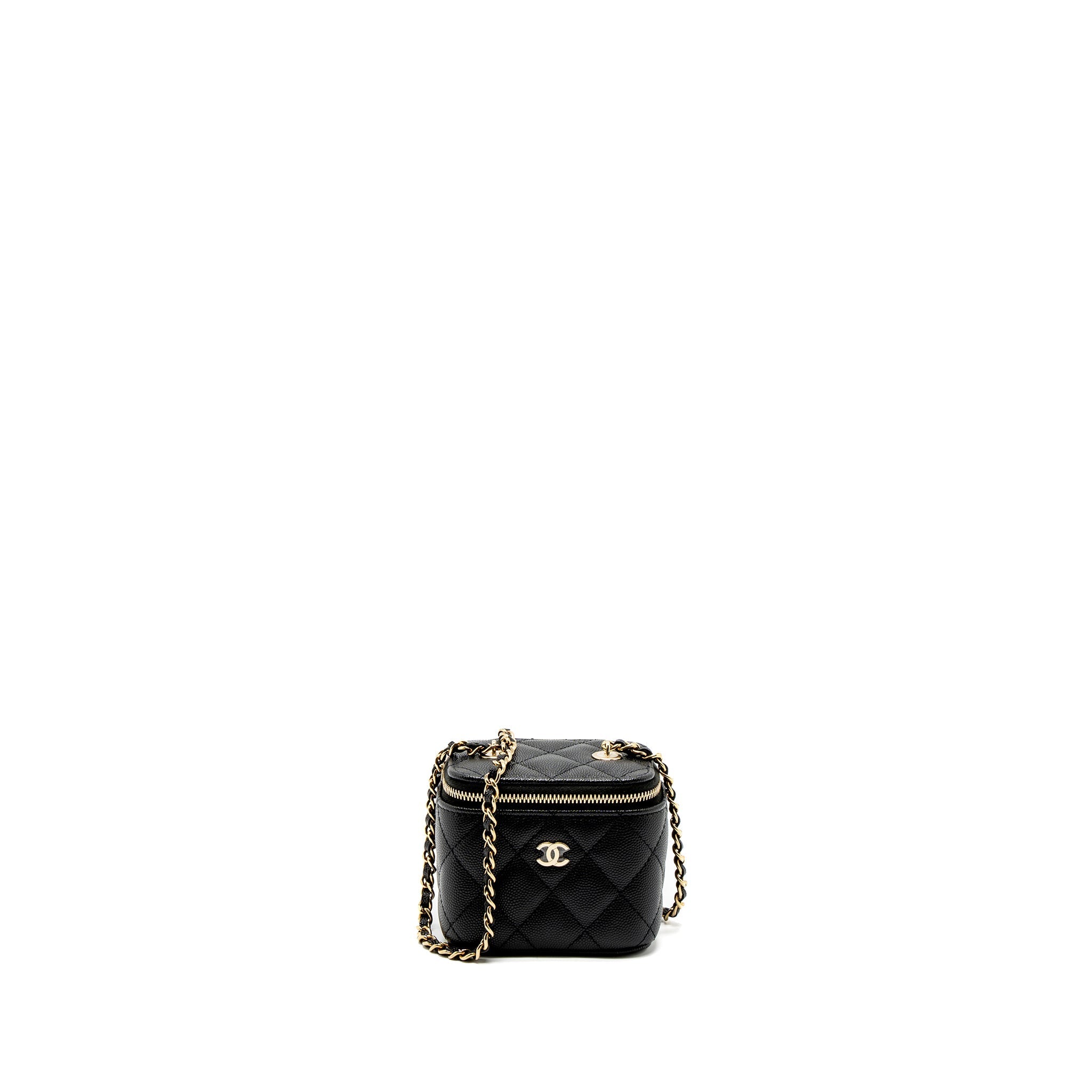 CHANEL MINI VANITY WITH CHAIN CAVIAR BLACK LGHW (MICROCHIP)