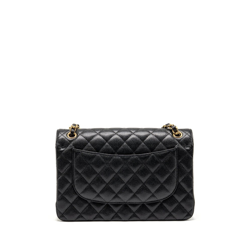 CHANEL JUMBO CLASSIC DOUBLE FLAP BAG CAVIAR BLACK GHW (MICROCHIP)