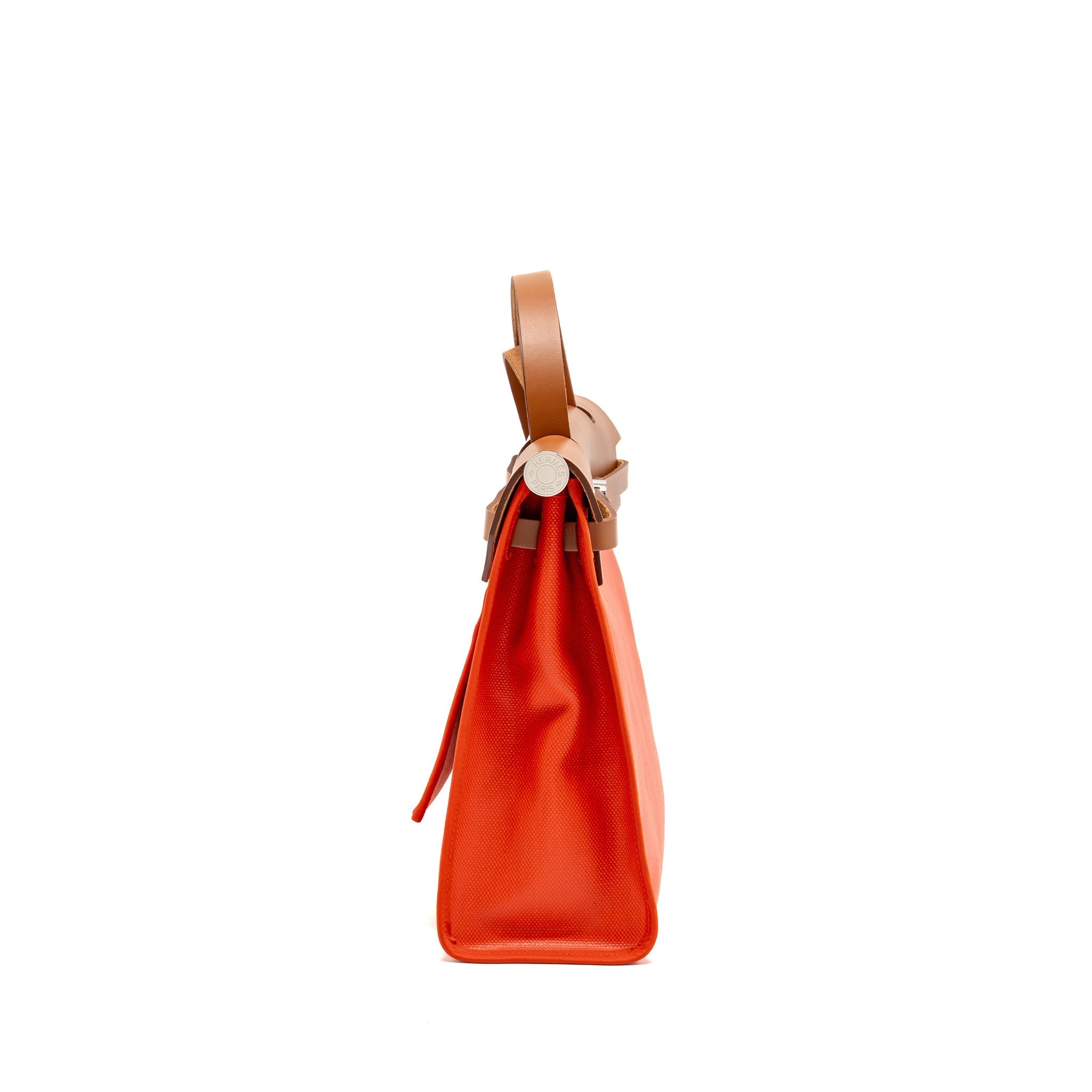 HERMES HERBAG31 ZIP BAG TOILE H BERLINE CANVAS / HUNTER CAPUCINE-ECRU-BEIGE / FAUVE SHW