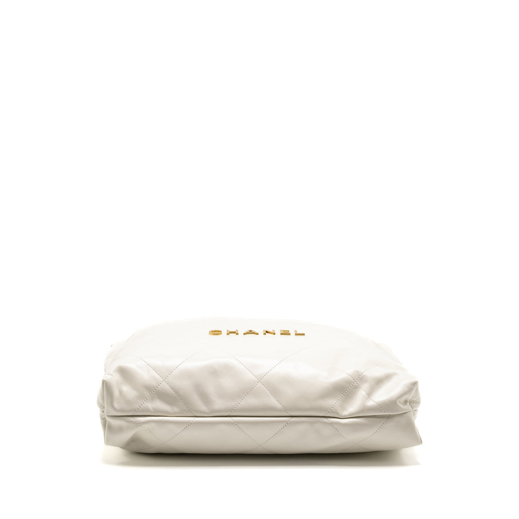 CHANEL MEDIUM 22 BAG CALFSKIN WHITE GHW (MICROCHIP)