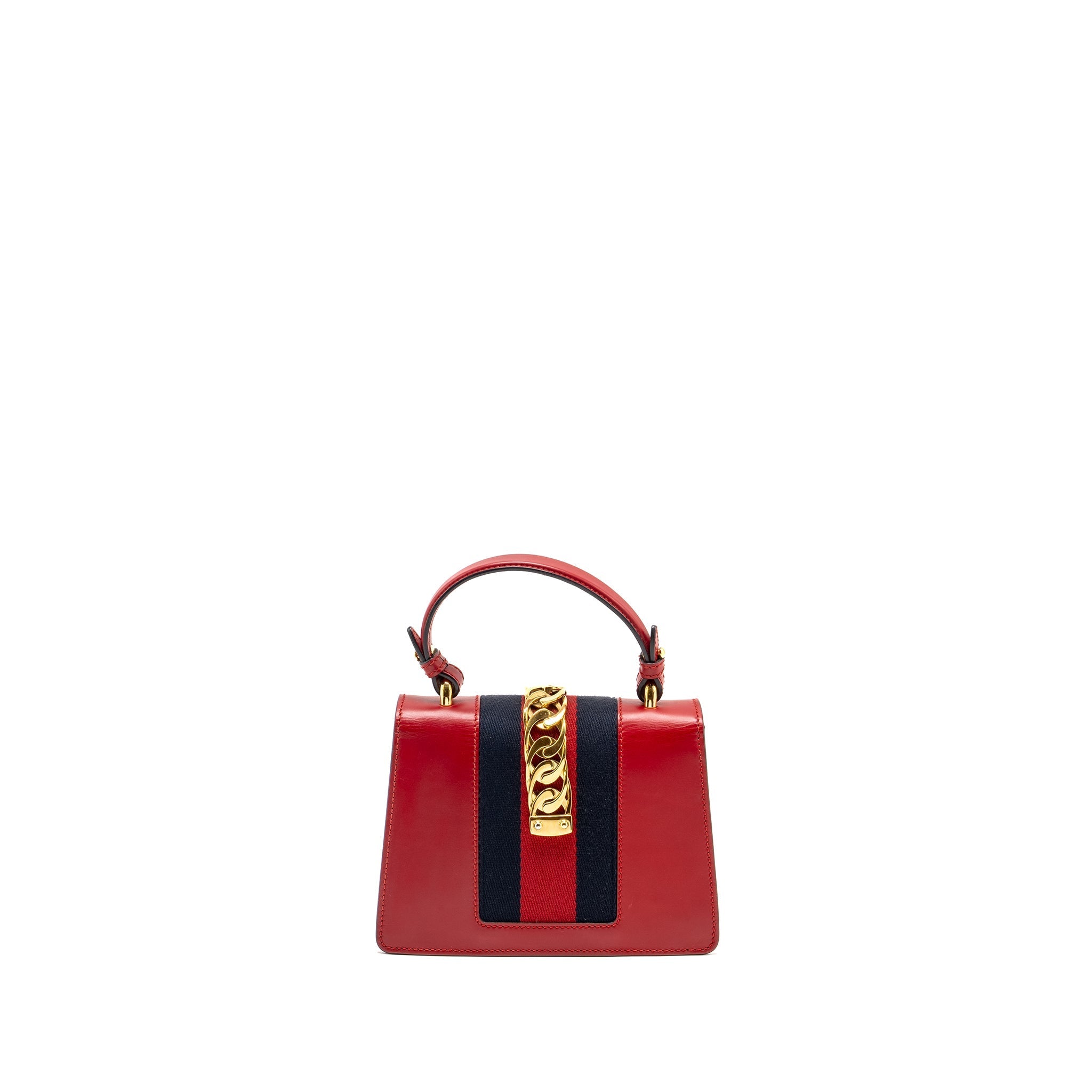 GUCCI TOP HANDLE MINI SYLVIE CALFSKIN RED GHW