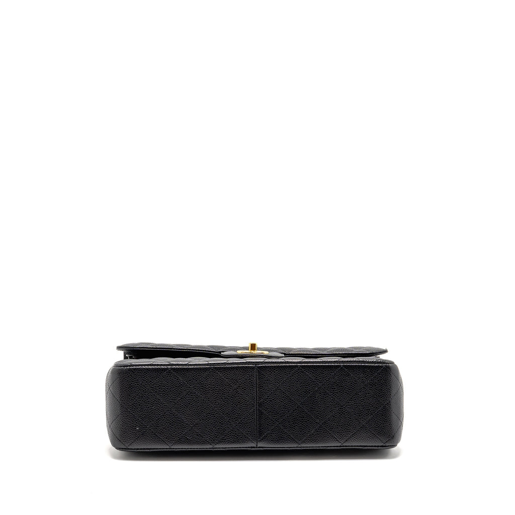 CHANEL JUMBO CLASSIC DOUBLE FLAP BAG CAVIAR BLACK GHW