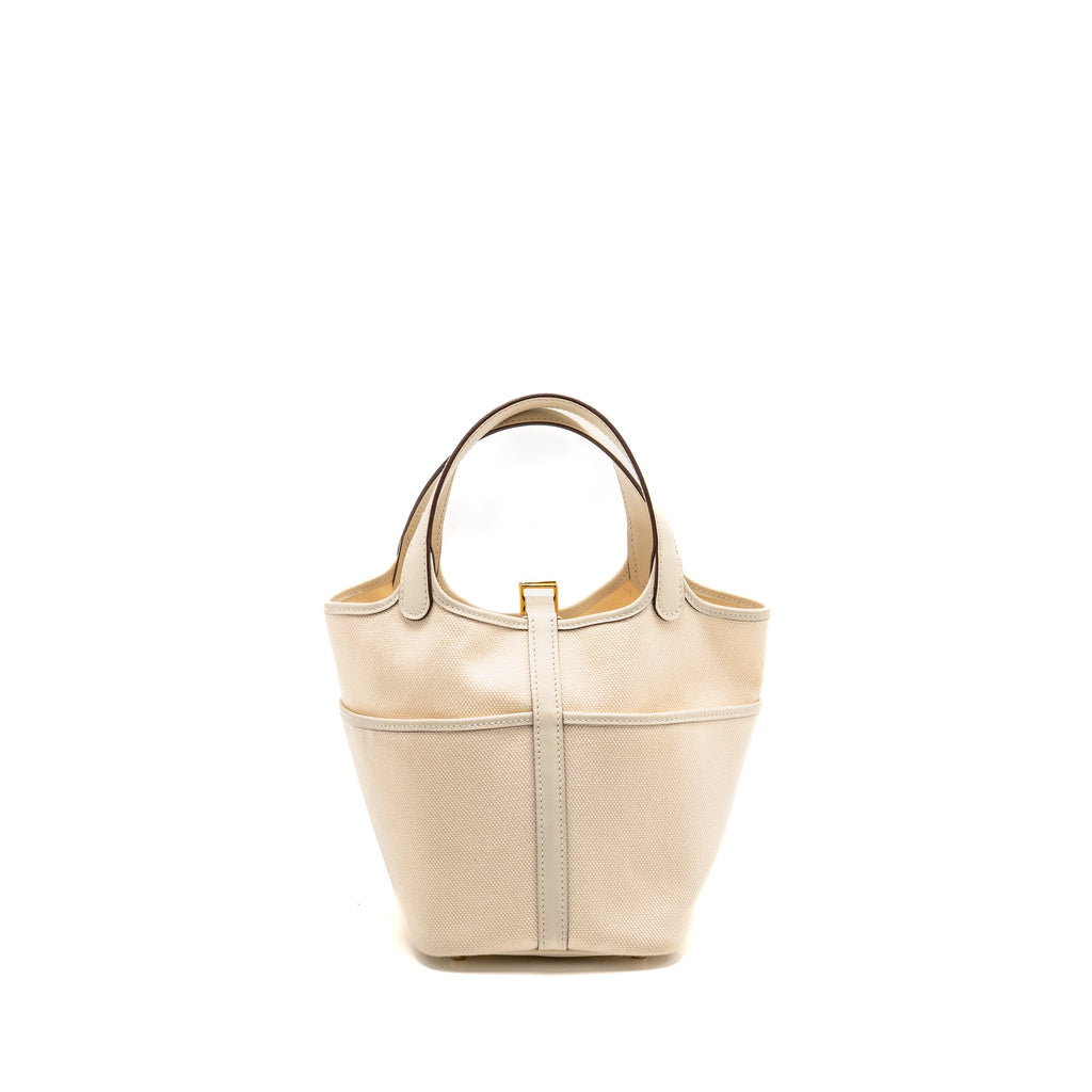 HERMES CARGO PICOTIN 18 LOCK BAG CANVAS/SWIFT NATA GHW