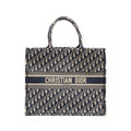 DIOR LARGE BOOK TOTE DIOR OBLIQUE CANVAS BLUE