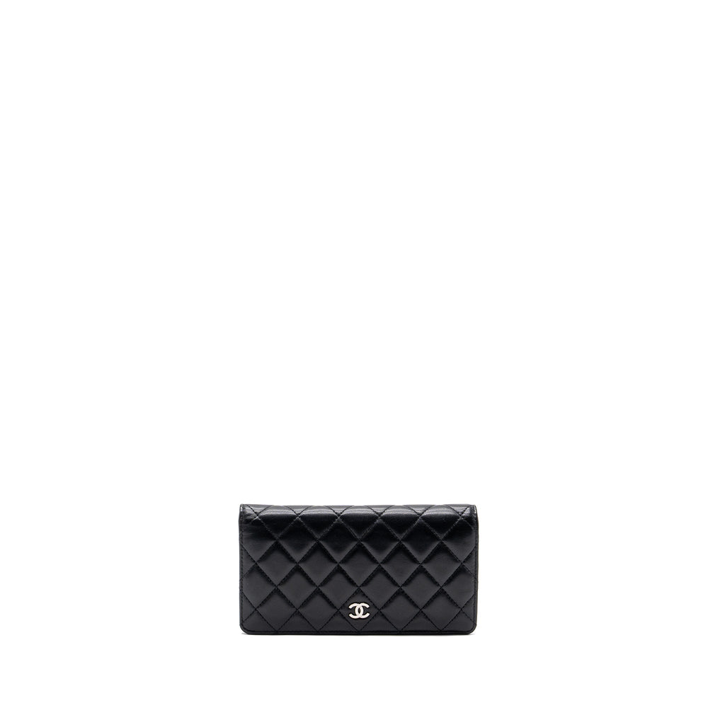 CHANEL LONG WALLET LAMBSKIN BLACK SHW
