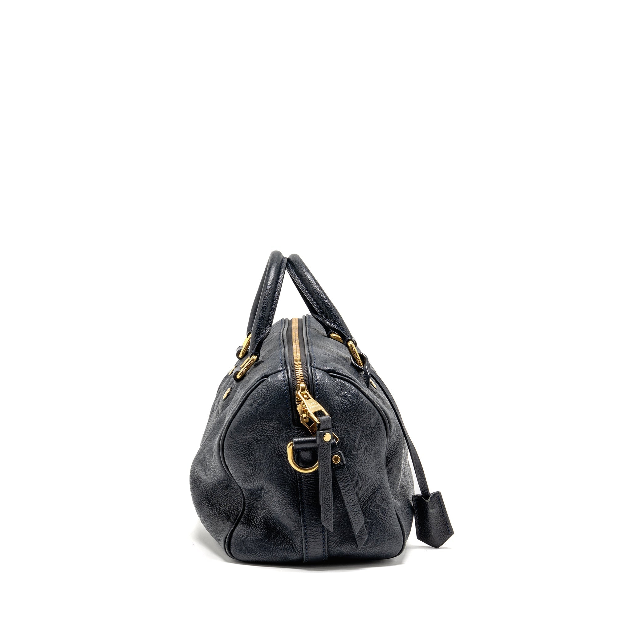 LOUIS VUITTON SPEEDY BANDOULIERE 25 MONOGRAM EMPREINTE LEATHER NAVY GHW