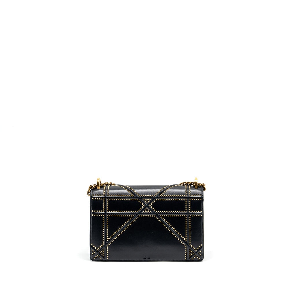 DIOR MEDIUM STUDDED DIORAMA LAMBSKIN BLACK GHW