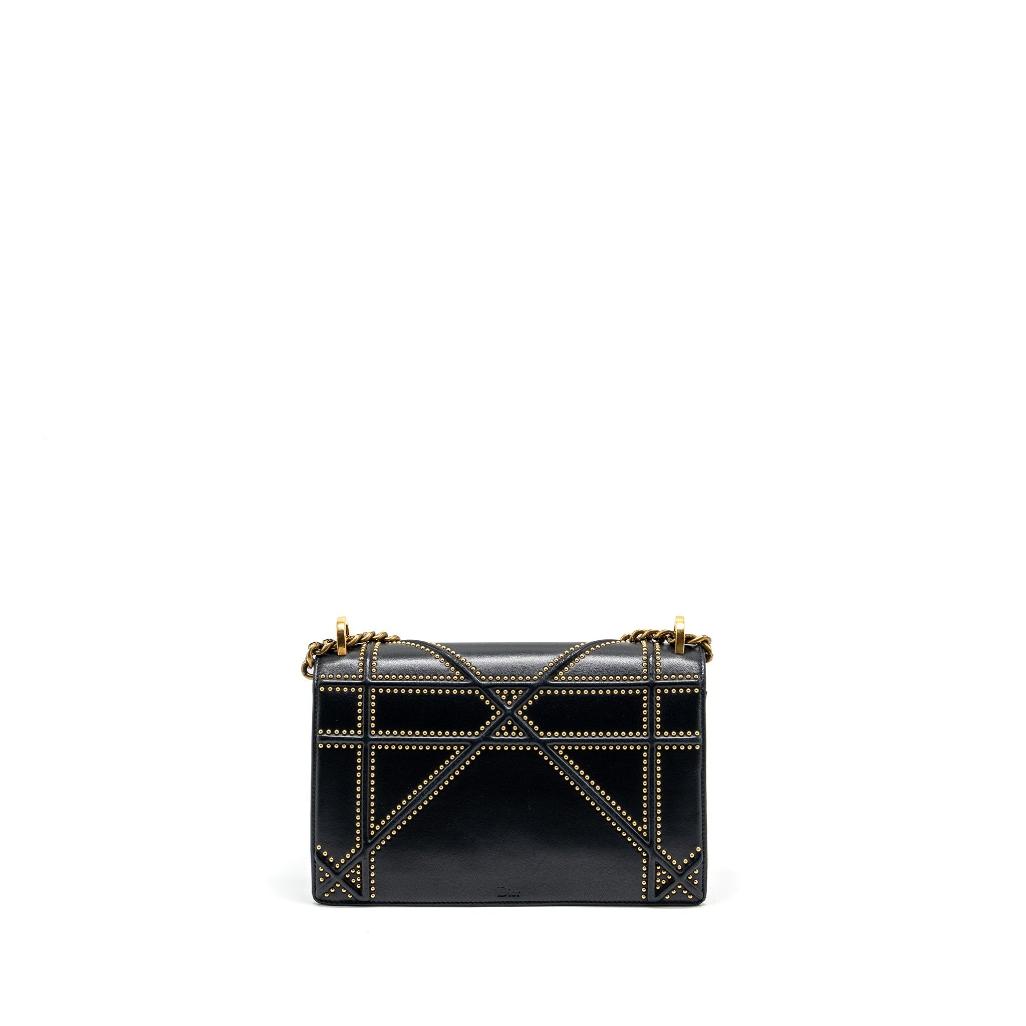 DIOR MEDIUM STUDDED DIORAMA LAMBSKIN BLACK GHW