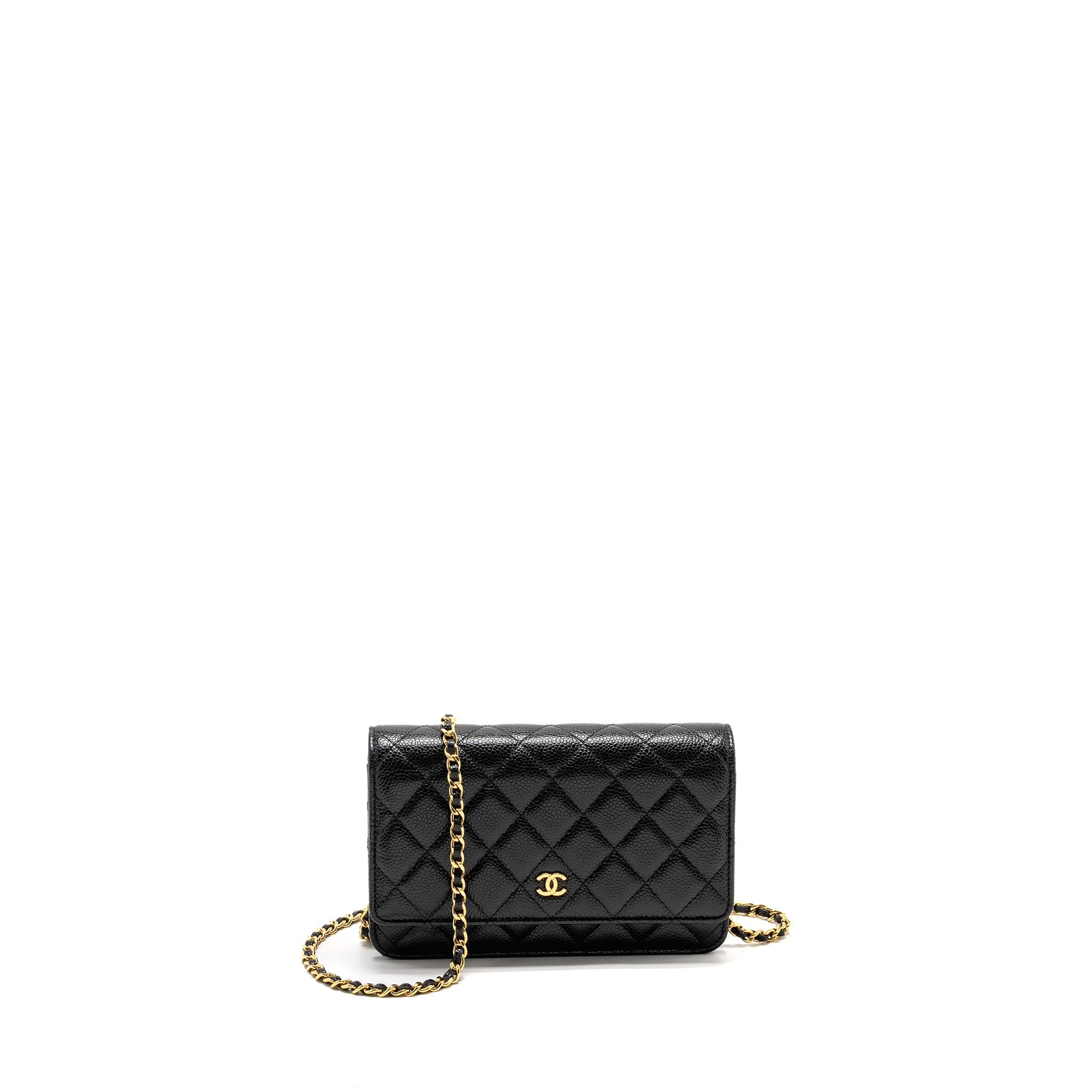 CHANEL CLASSIC WALLET ON CHAIN CAVIAR BLACK GHW