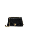 CHANEL QUILTED SEASONAL FLAP BAG CALFSKIN IRIDESCENT BLACK WITH GHW