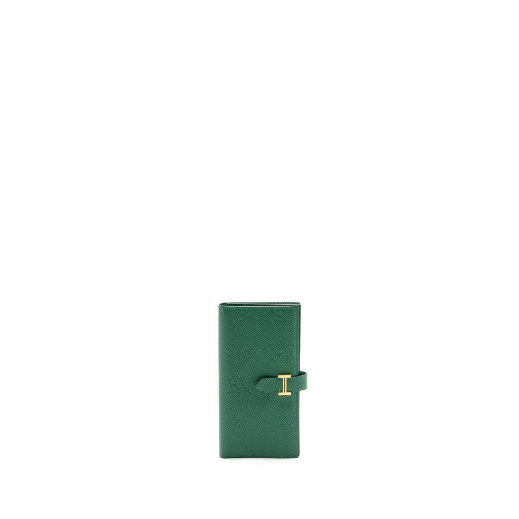 HERMES BEARN LONG WALLET EPSOM U4 VERT VERTIGO GHW