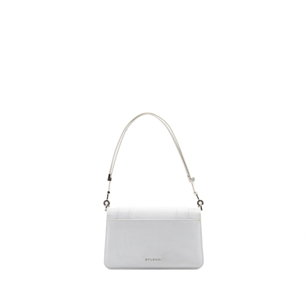 BVLGARI SERPENTI FOREVER EAST-WEST SHOULDER BAG CALFSKIN WHITE SHW