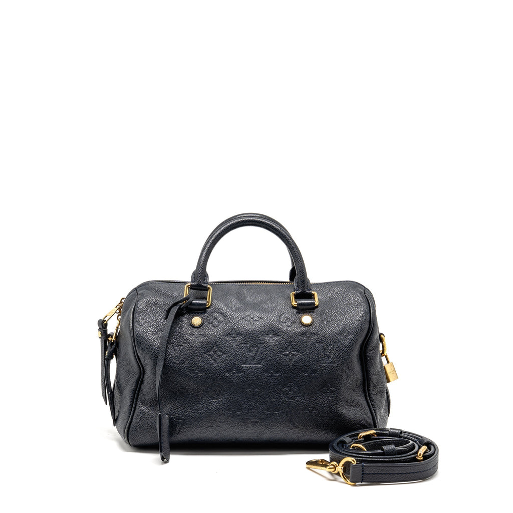 LOUIS VUITTON SPEEDY BANDOULIERE 25 MONOGRAM EMPREINTE LEATHER NAVY GHW