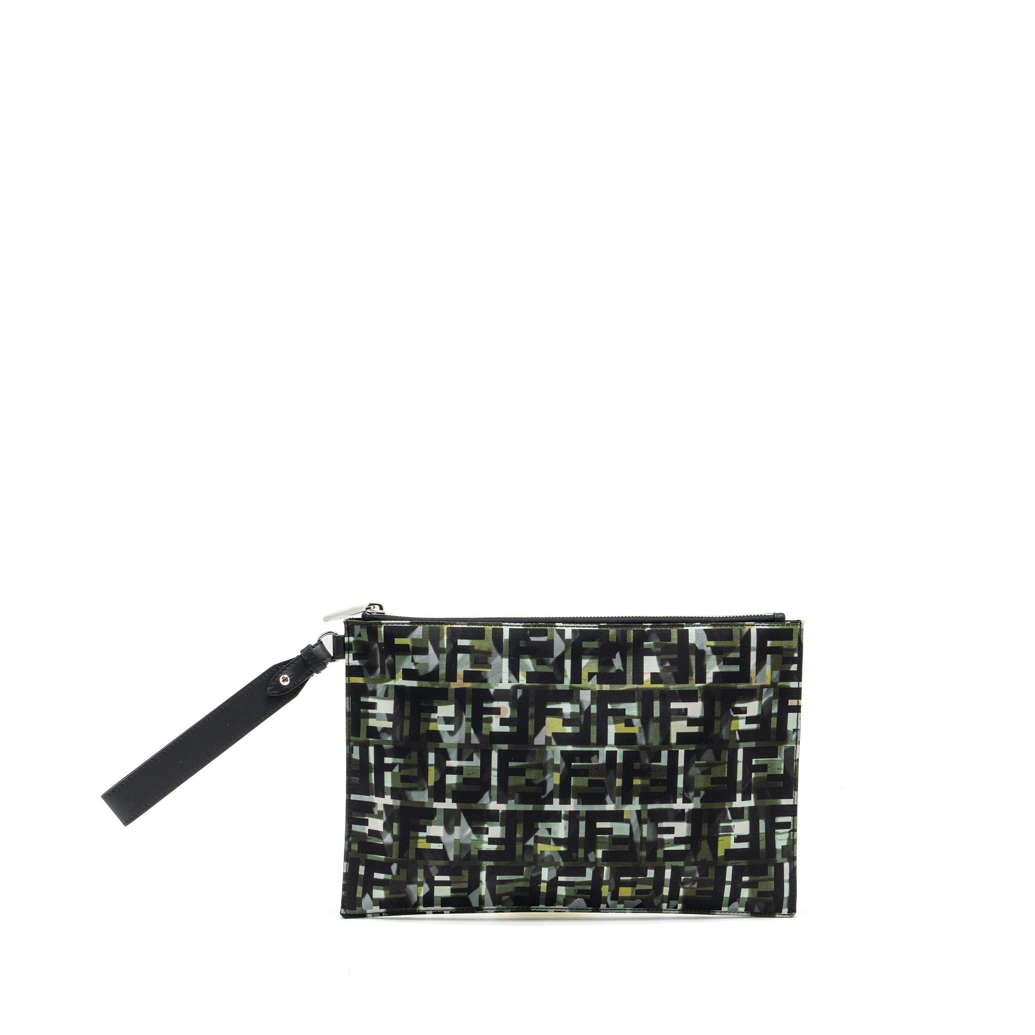 FENDI FF CAMOUFLAGE CLUTCH NYLON/LEATHER MULTICOLOUR SHW