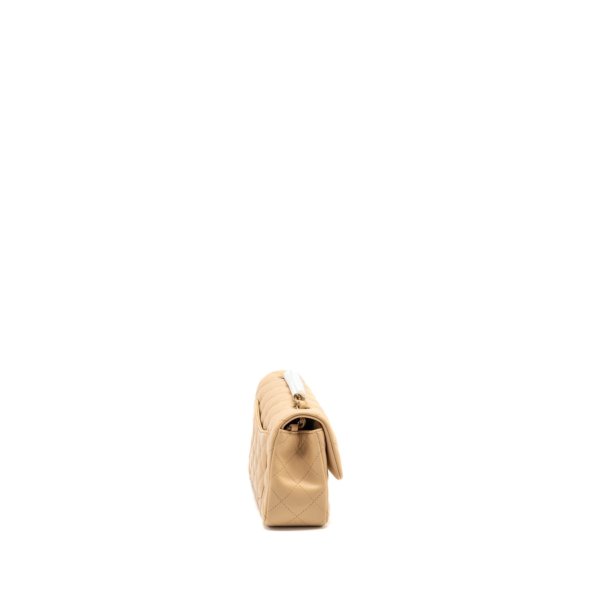 CHANEL 22C MINI RECTANGULAR FLAP BAG LAMBSKIN BEIGE LGHW (MICROCHIP)