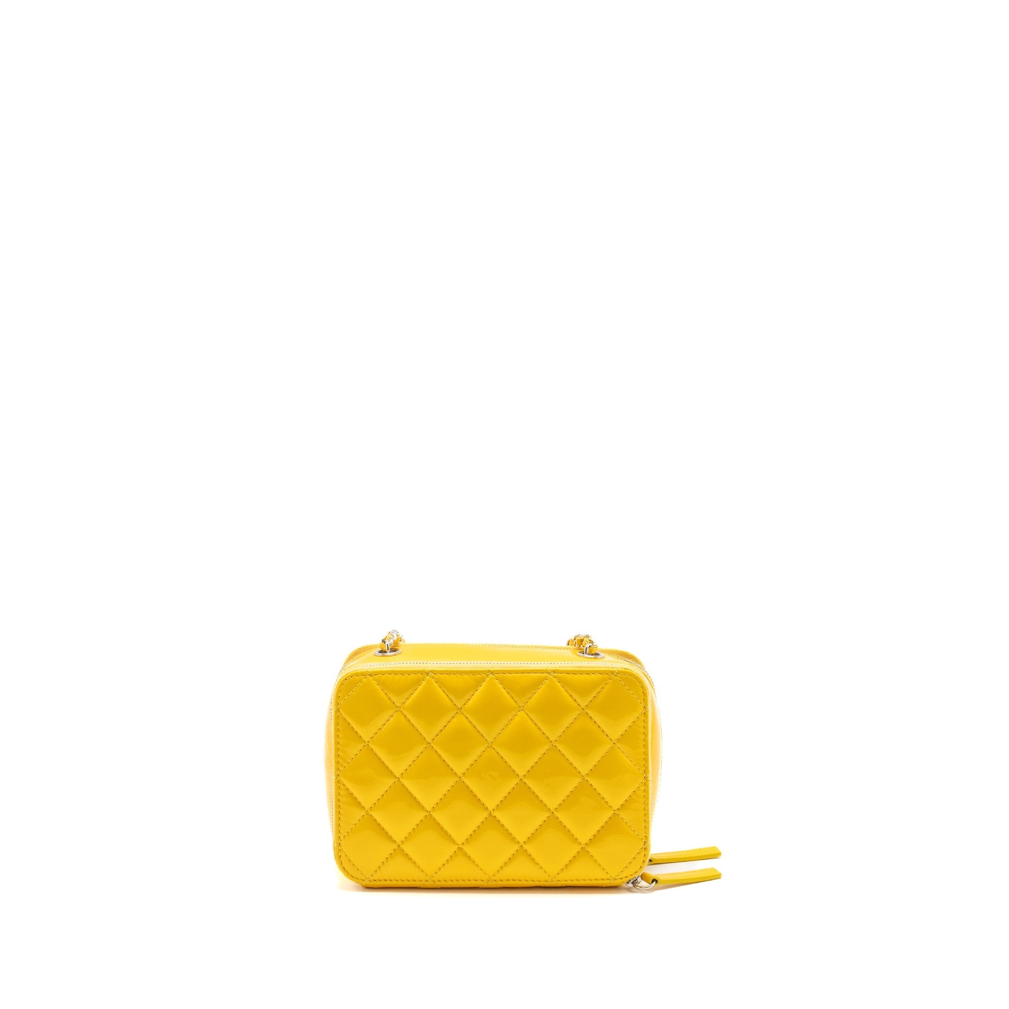 CHANEL POCKET BOX CAMERA BAG PATENT YELLOW SHW
