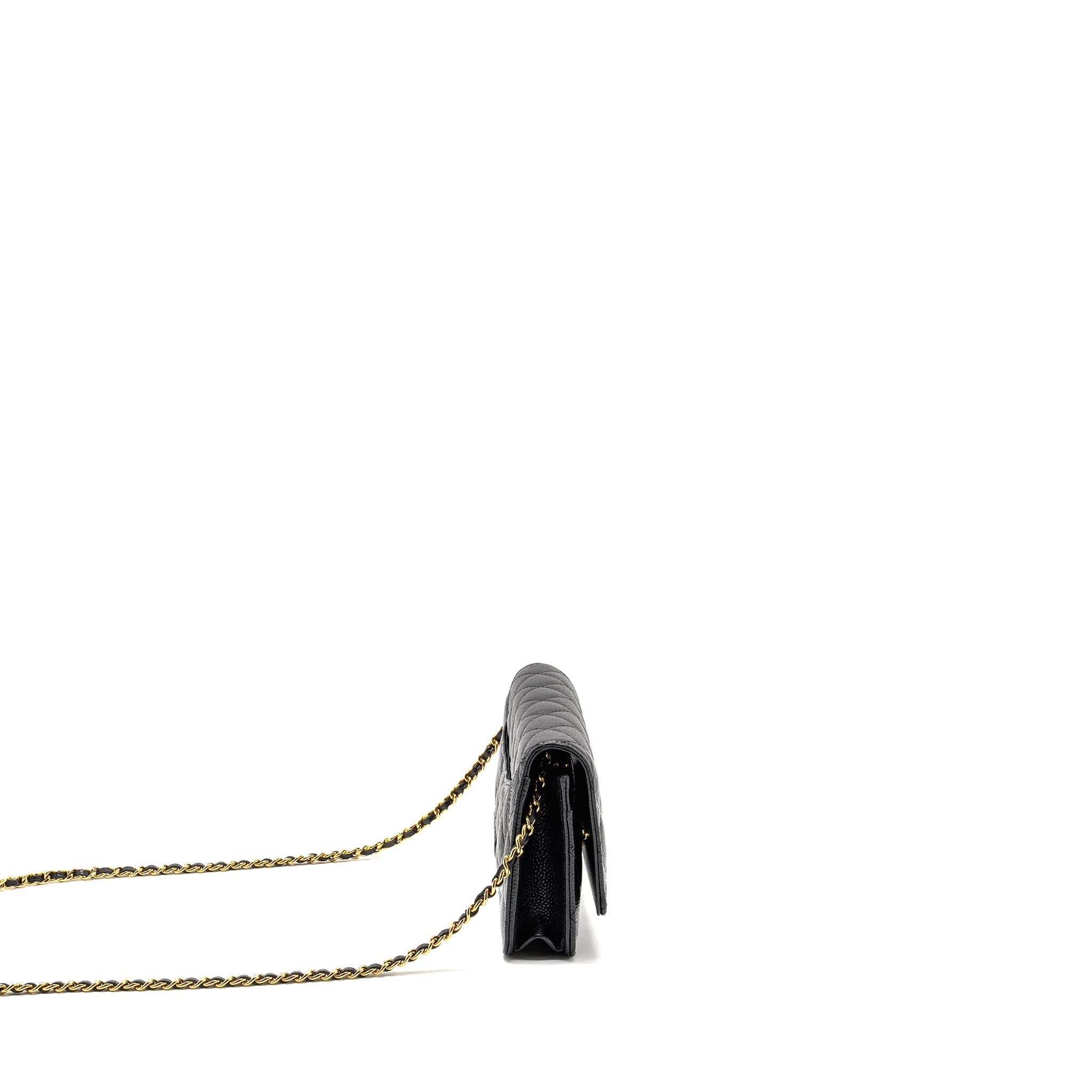 CHANEL CLASSIC WALLET ON CHAIN CAVIAR BLACK GHW
