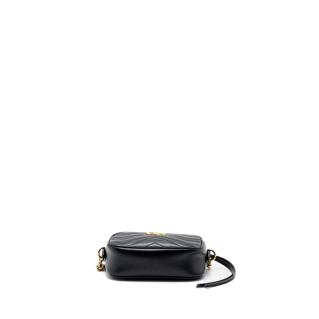 GUCCI GG MARMONT CAMERA BAG LEATHER BLACK GHW