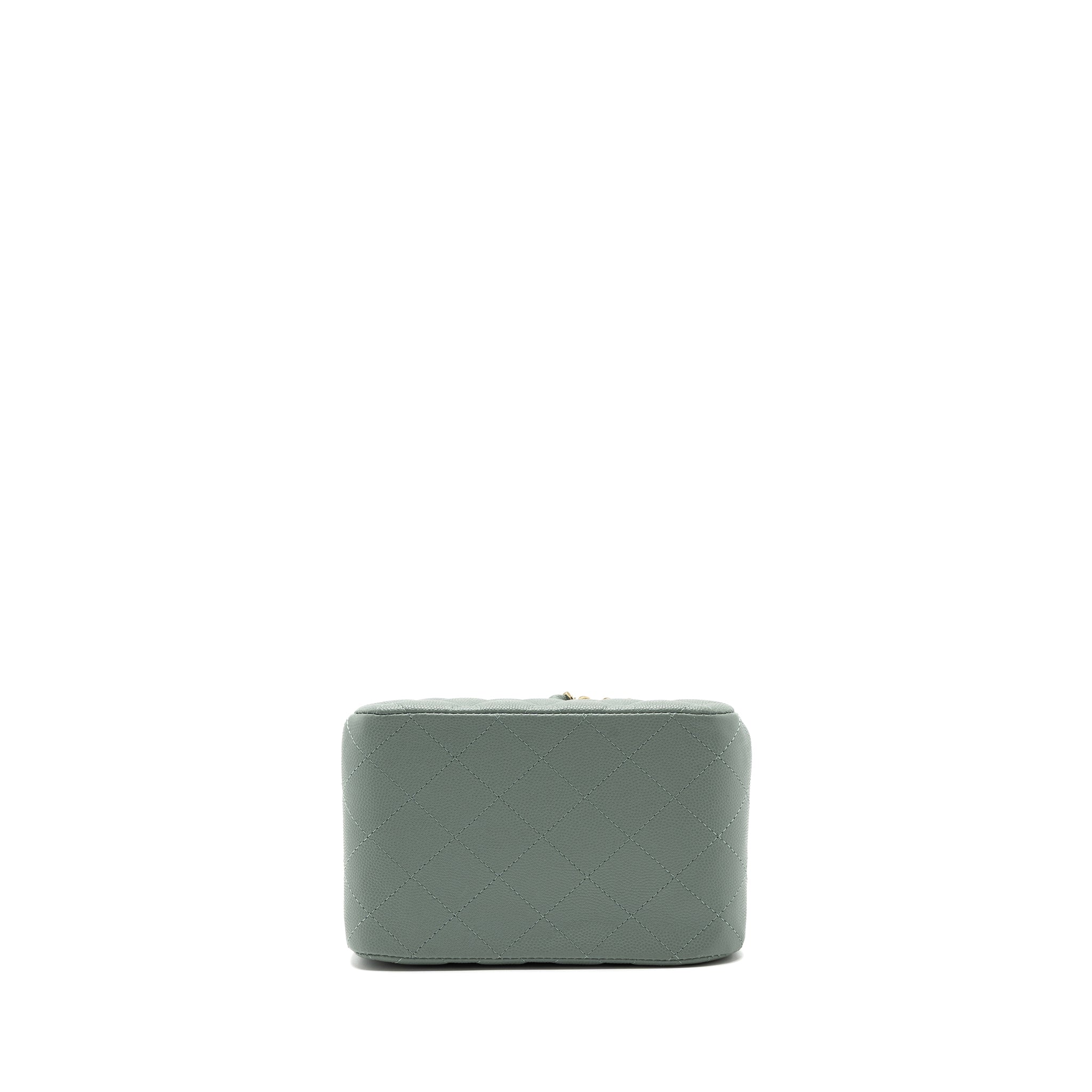 CHANEL 23C MINI BUCKET TOTE BAG CAVIAR LIGHT GREY LGHW (MICROCHIP)