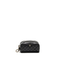 CHANEL DOUBLE ZIP POUCH COSMETIC CASE CAVIAR BLACK GHW (MICROCHIP)