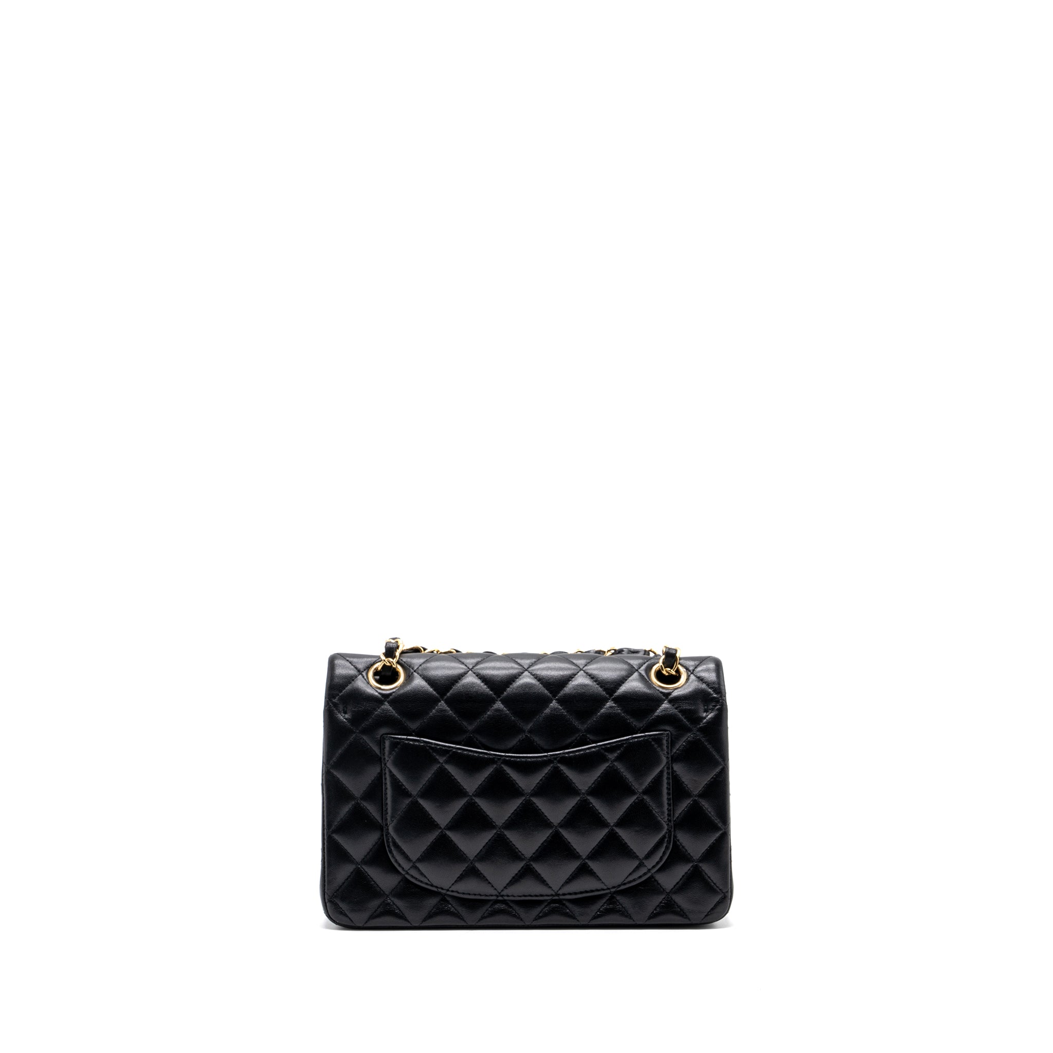CHANEL SMALL CLASSIC DOUBLE FLAP BAG LAMBSKIN BLACK GHW