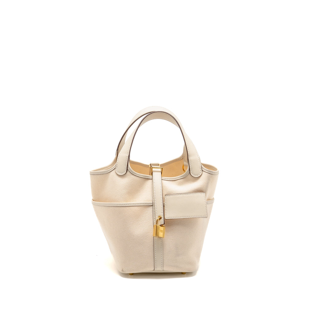 HERMES CARGO PICOTIN 18 LOCK BAG CANVAS/SWIFT NATA GHW