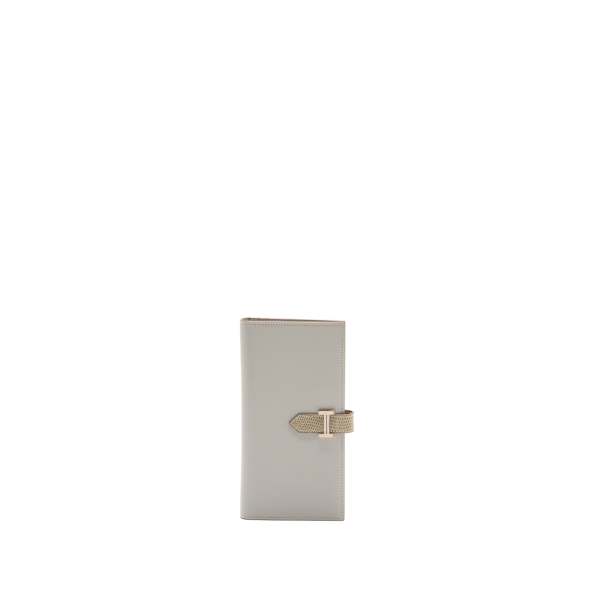 HERMES BEARN LONG WALLET TADELAKT/LIZARD GRIS PERLE/FICELLE SHW