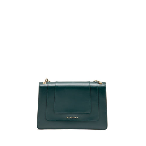 BVLGARI SERPENTI FOREVER FLAP BAG CALFSKIN GREEN LGHW