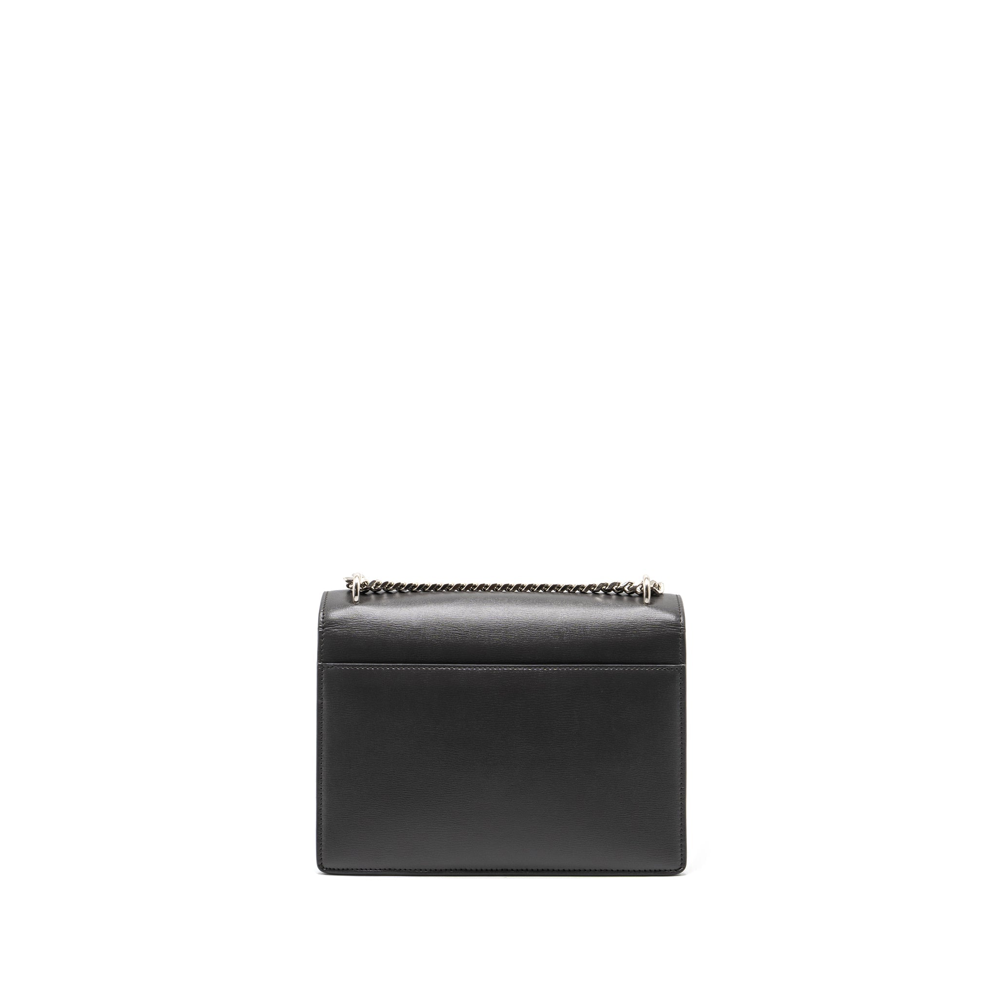 SAINT LAURENT MEDIUM SUNSET CHAIN BAG CALFSKIN DARK GREY RUTHENIUM HARDWARE