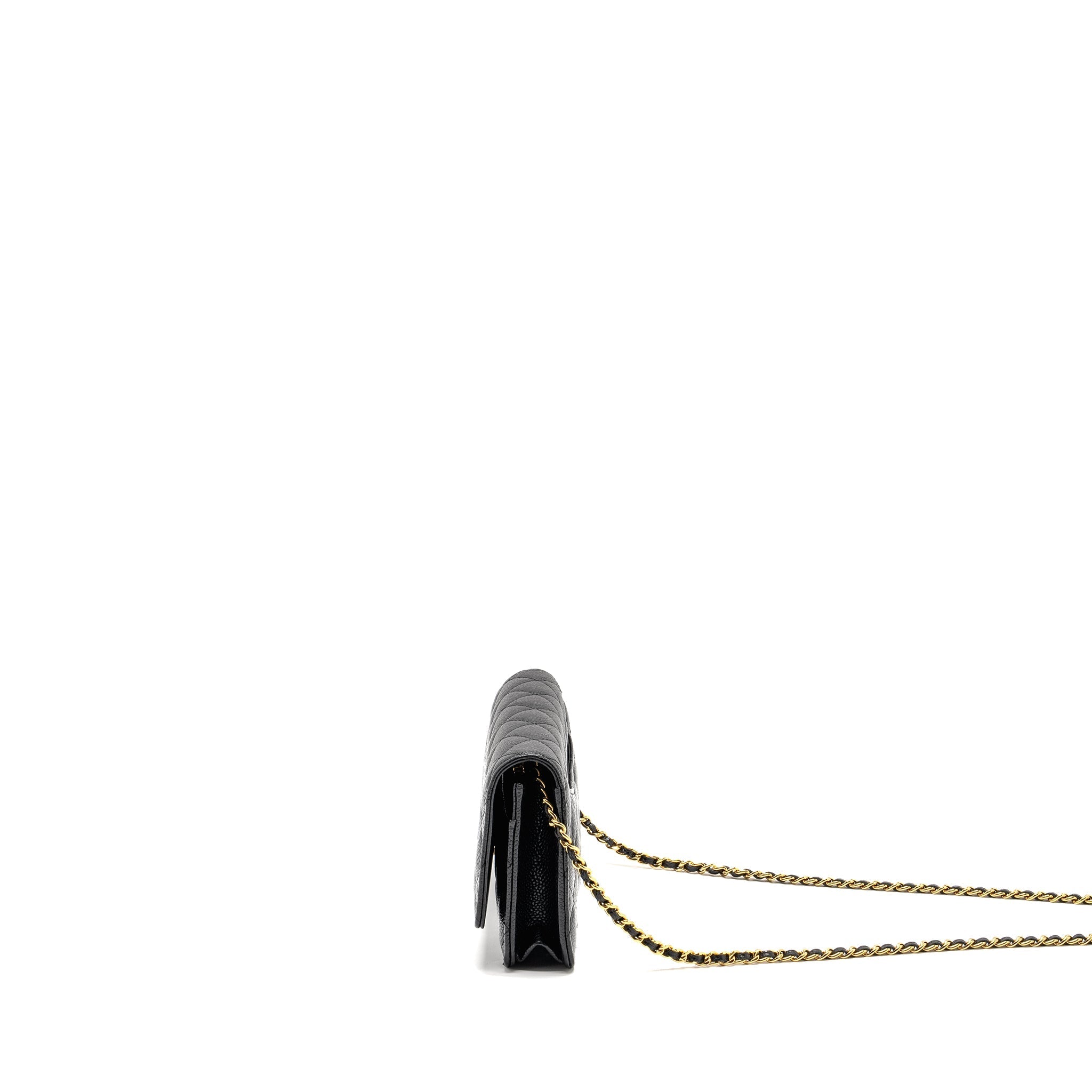 CHANEL CLASSIC WALLET ON CHAIN CAVIAR BLACK GHW