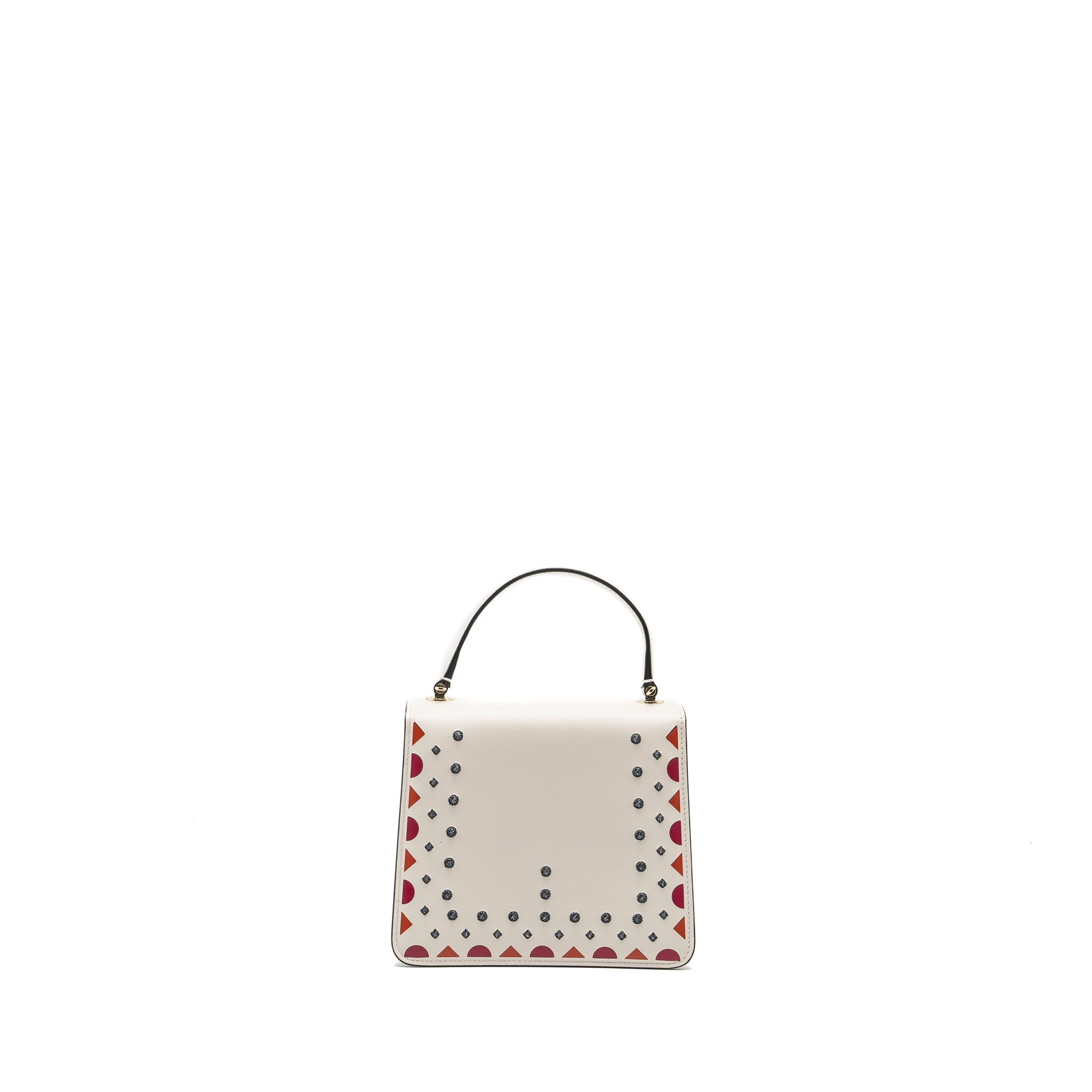 BVLGARI SERPENTI FOREVER TOP HANDLE BAG LIMITED EDITION CALFSKIN WHITE/MULTICOLOUR LGHW