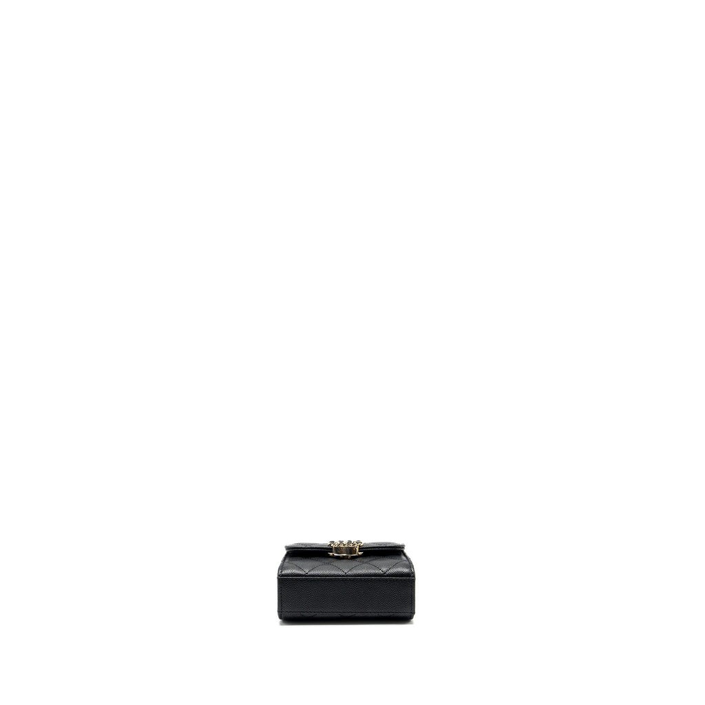 CHANEL MINI TOP HANDLE FLAP BAG CAVIAR BLACK LGHW (MICROCHIP)