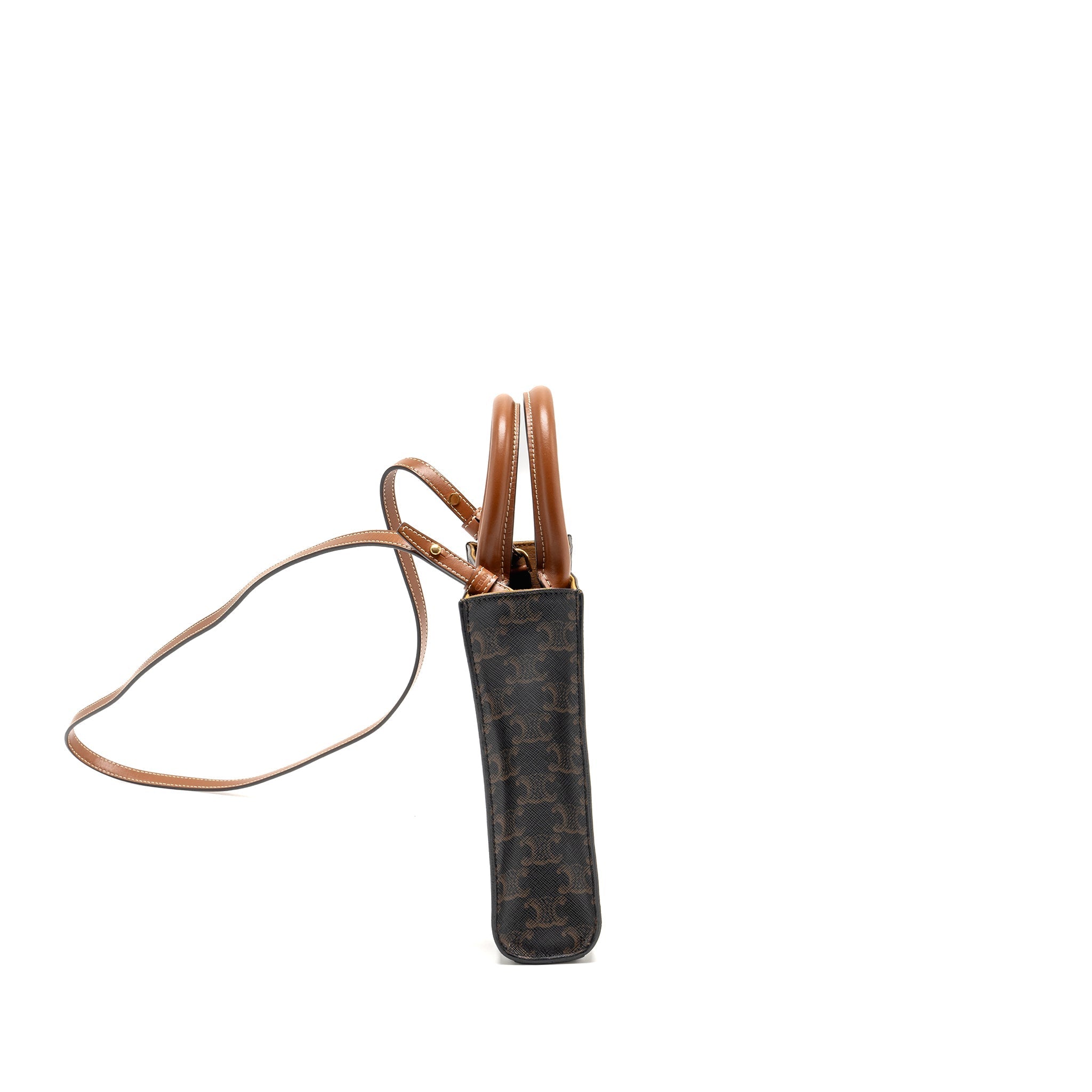 CELINE MINI VERTICAL CABAS TRIOMPHE CANVAS GHW