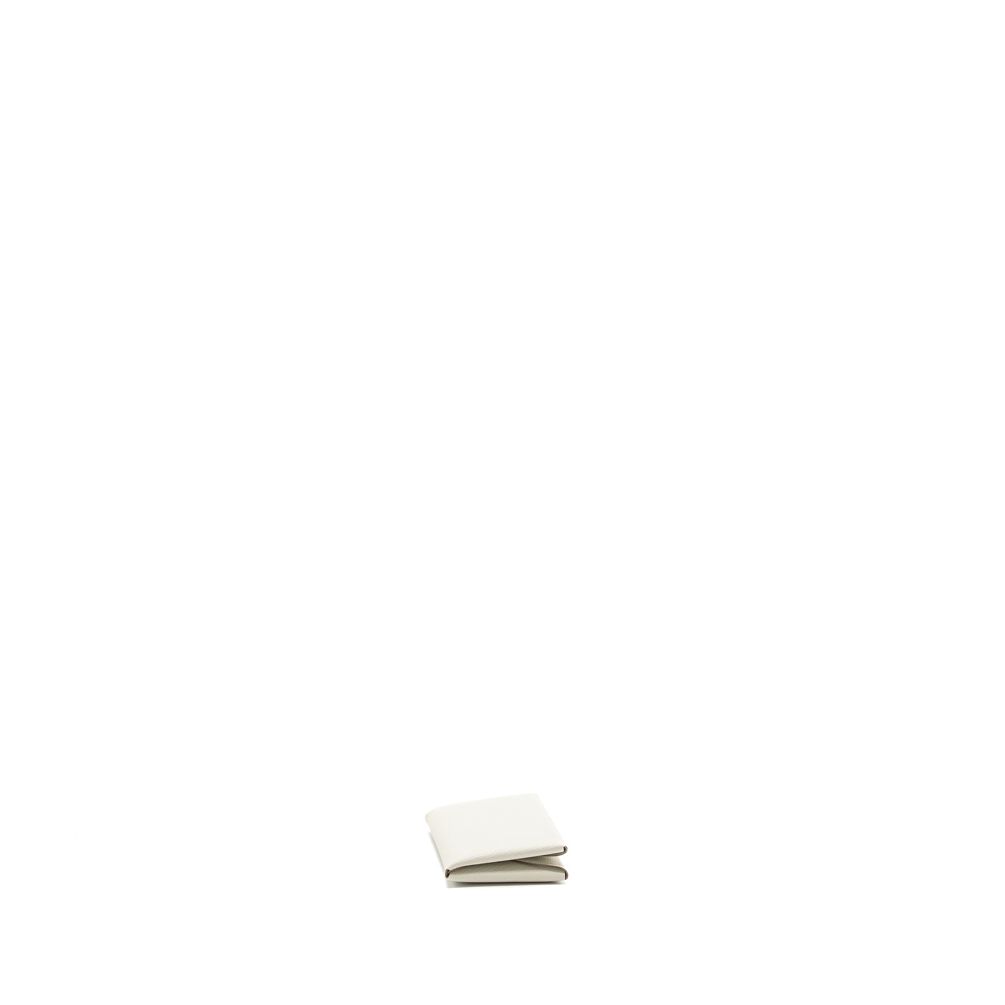 HERMES CALVIN DUO CARD HOLDER CHÈVRE MYSORE GRIS PALE SHW