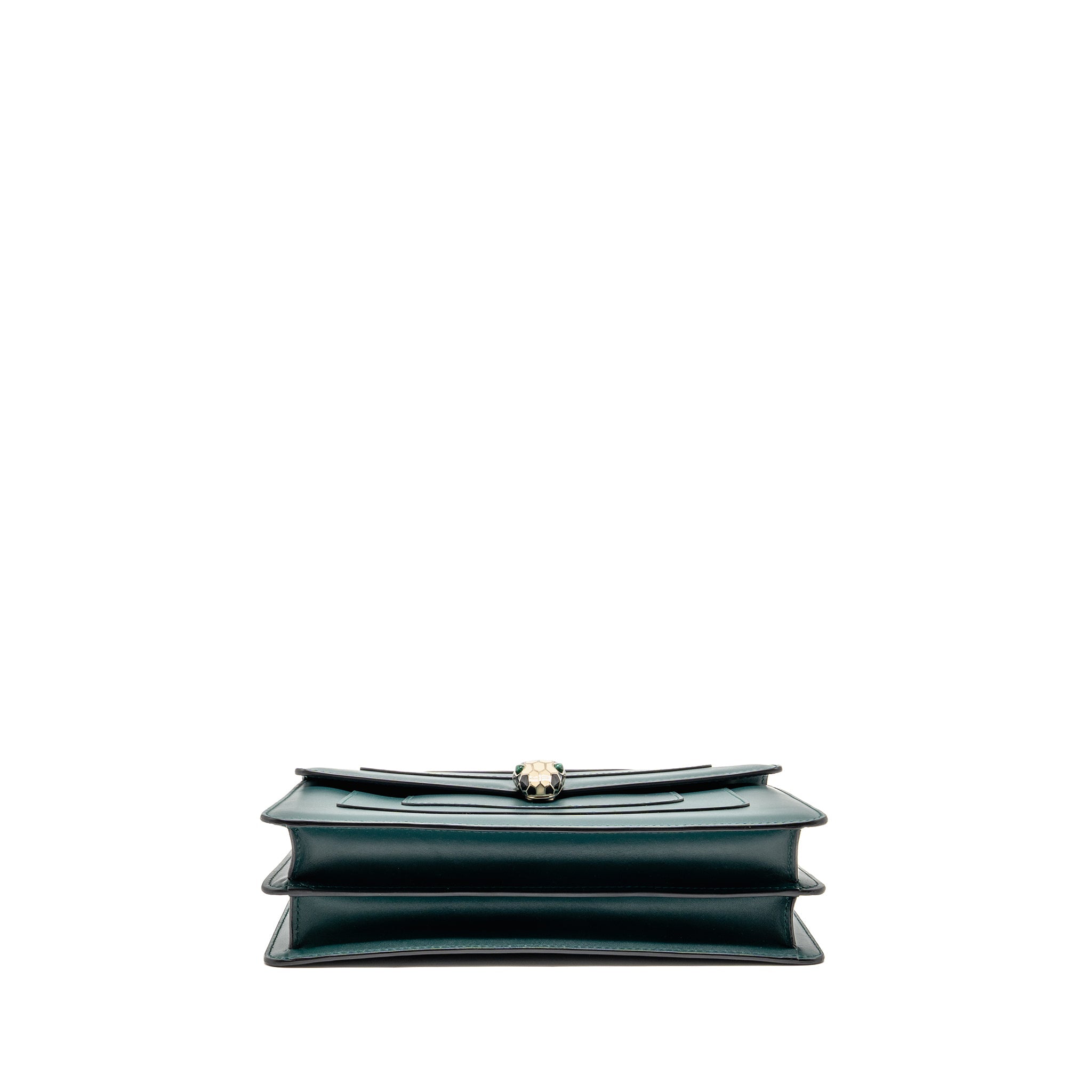 BVLGARI SERPENTI FOREVER FLAP BAG CALFSKIN GREEN LGHW